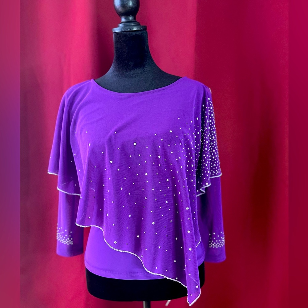Royal Purple Jewel Embroiled Blouse